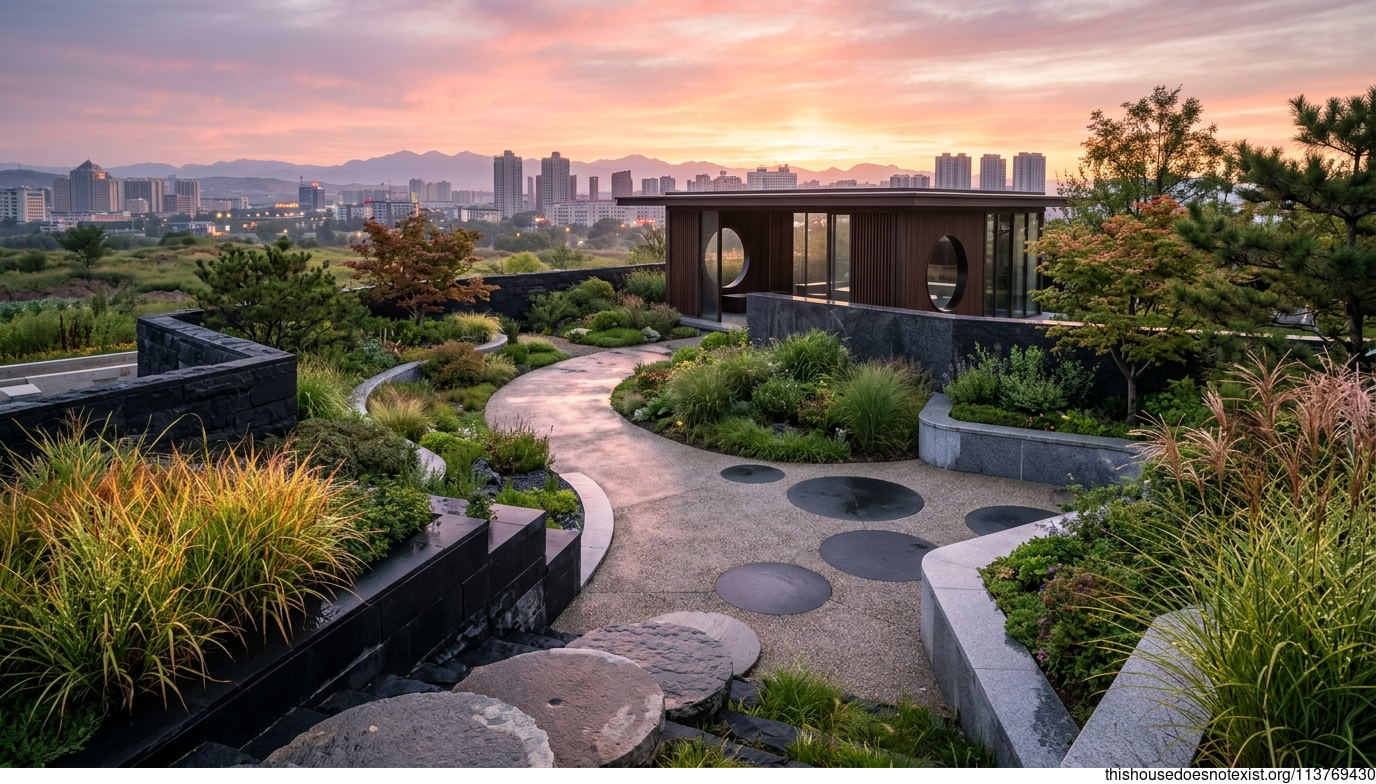 Modern Circular Granite Garden, Baotou
