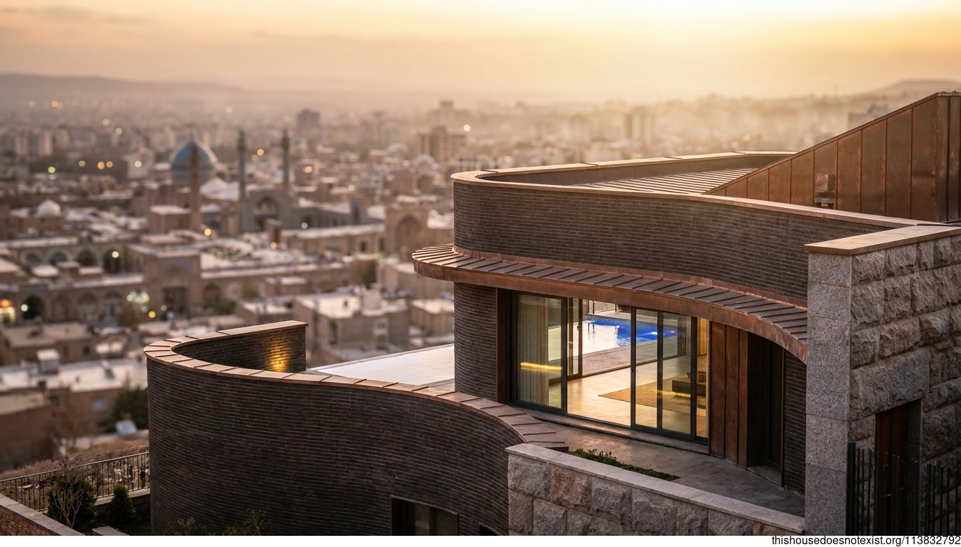 Japanese Brick Sunset House
