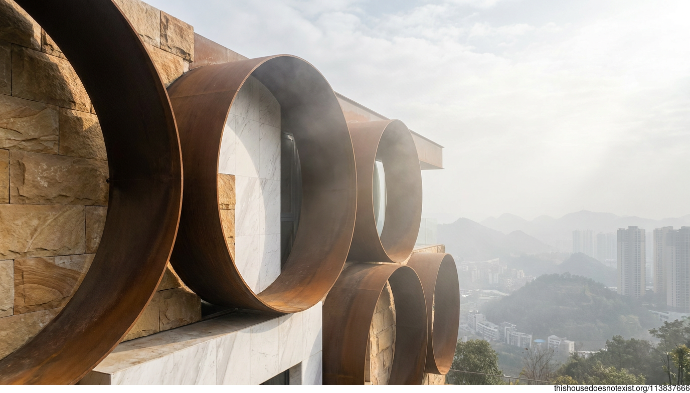 Modern Industrial Corten Circle