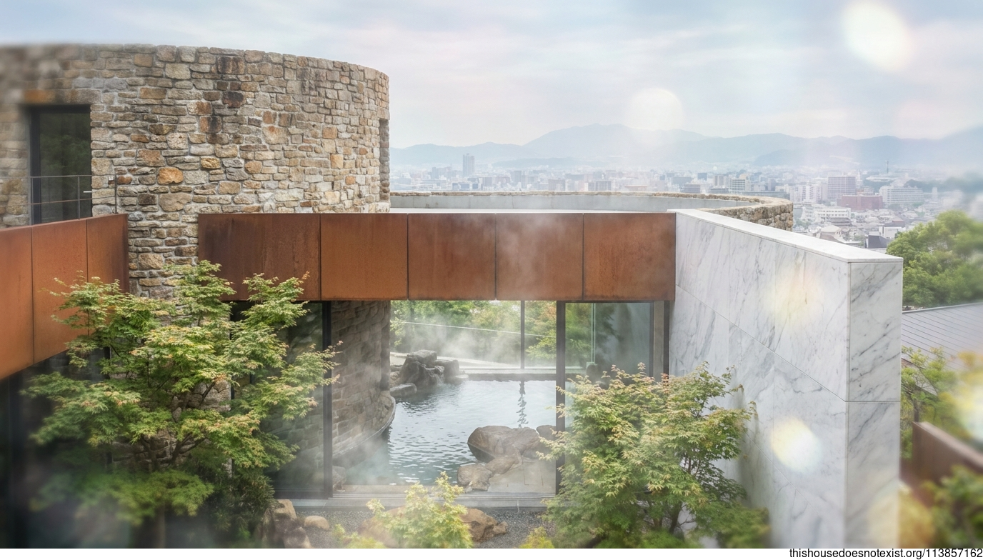 Circular Stone House, Fukuoka Hot Spring