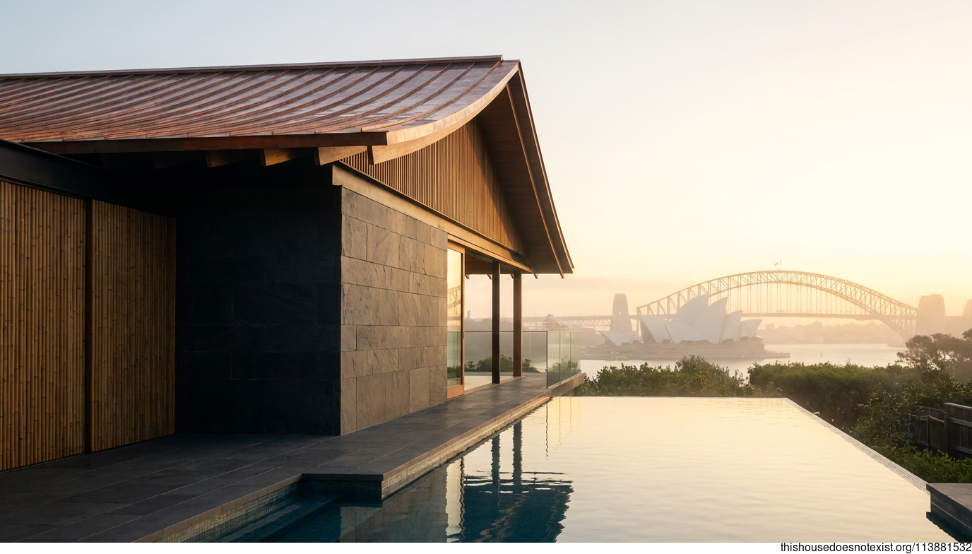 Modern Minimalist Japanese Home, Sydney Sunset