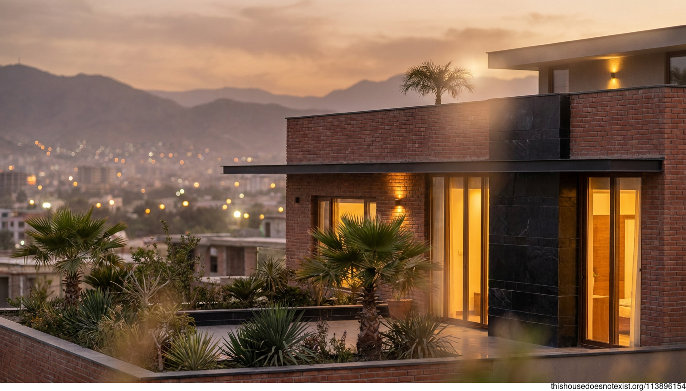 Modern Tropical Brick Sunset Retreat