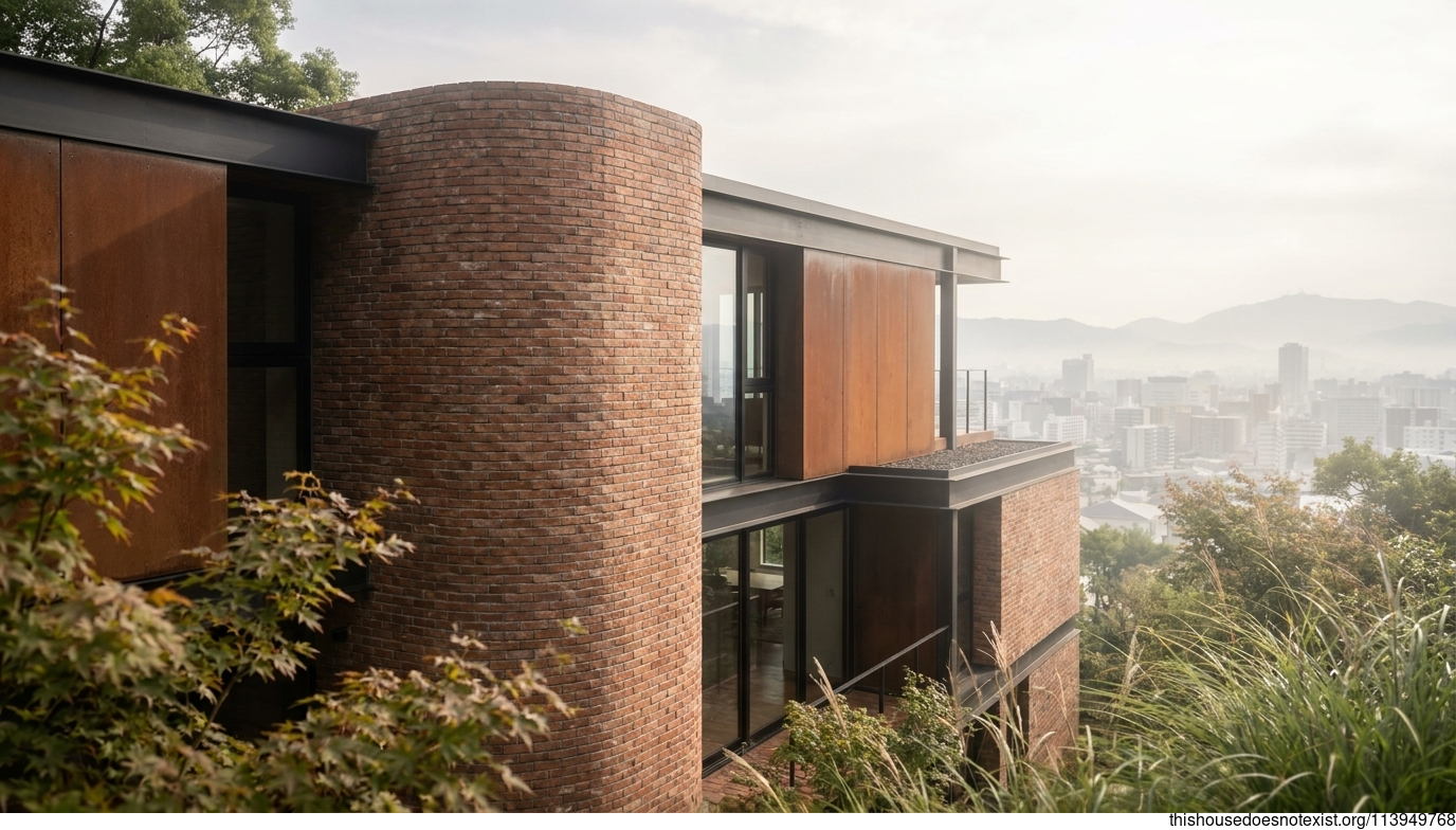 Curved Brick and Corten