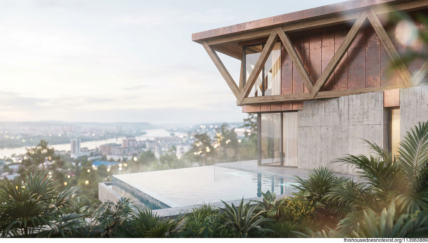 Triangular Tropical Home in Krasnoyarsk Daylight