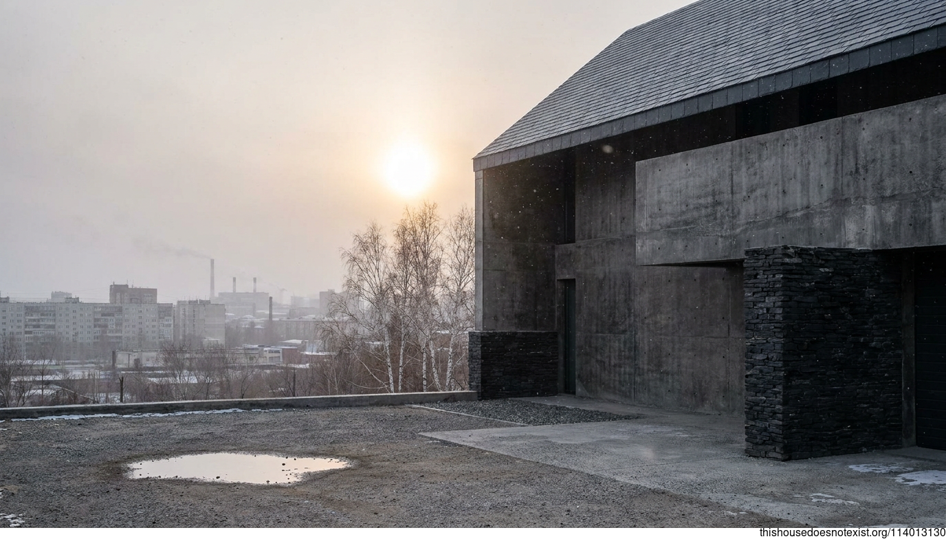 Brutalist Concrete Minimalist House, Omsk