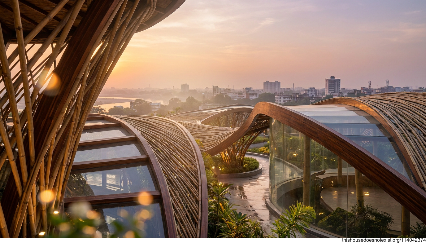 Futuristic Bamboo Sunset Garden, Kanpur
