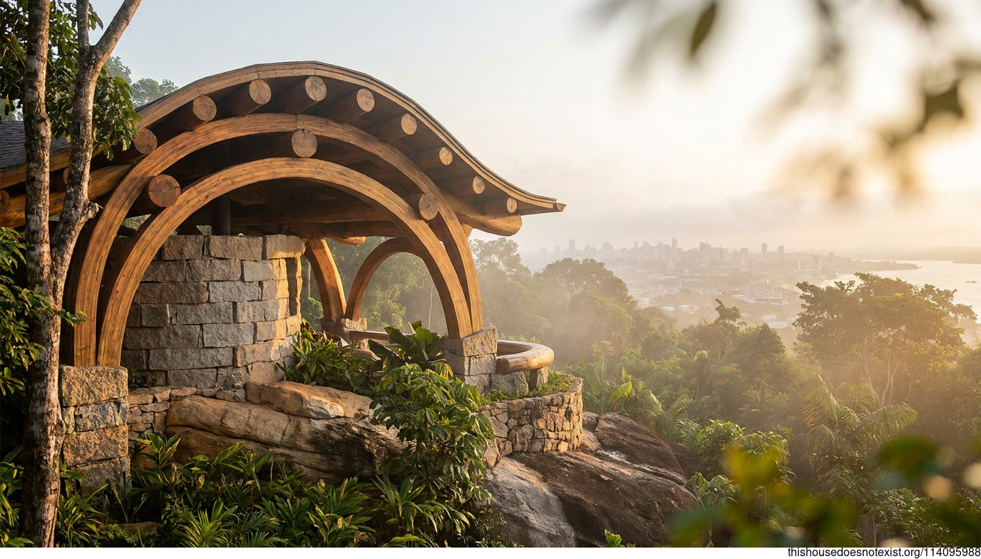 Futuristic Circular Timber Sunrise Home