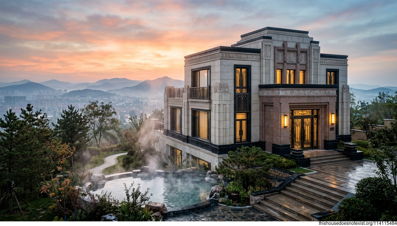 Fushun Black Granite Sunrise Spa House