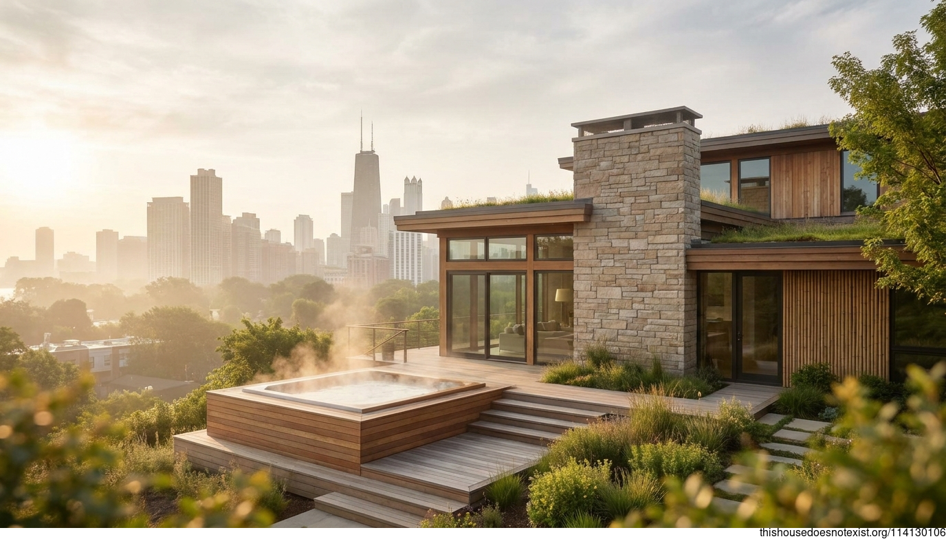 Modern Eco Timber Home at Sunrise