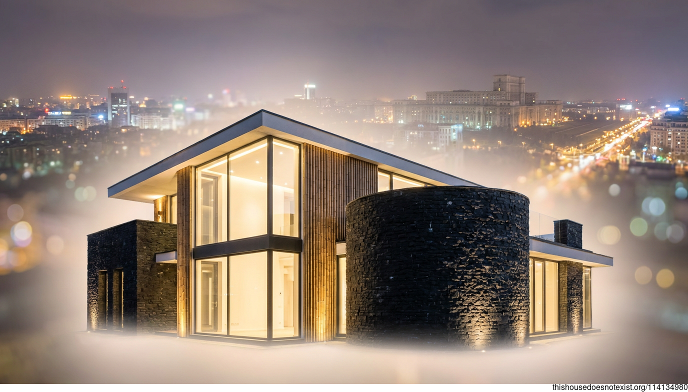 Circular Night Stone House