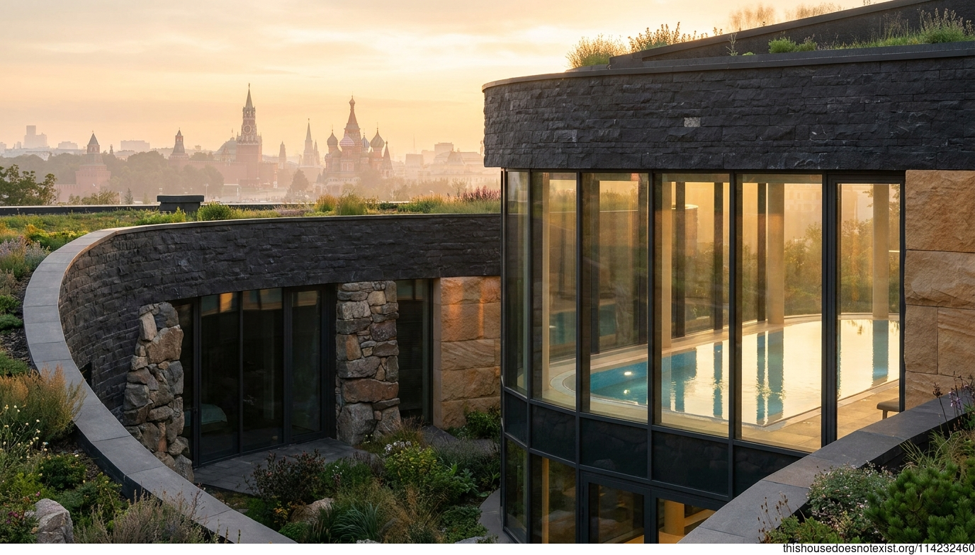 Curved Black Stone Sunset Haven