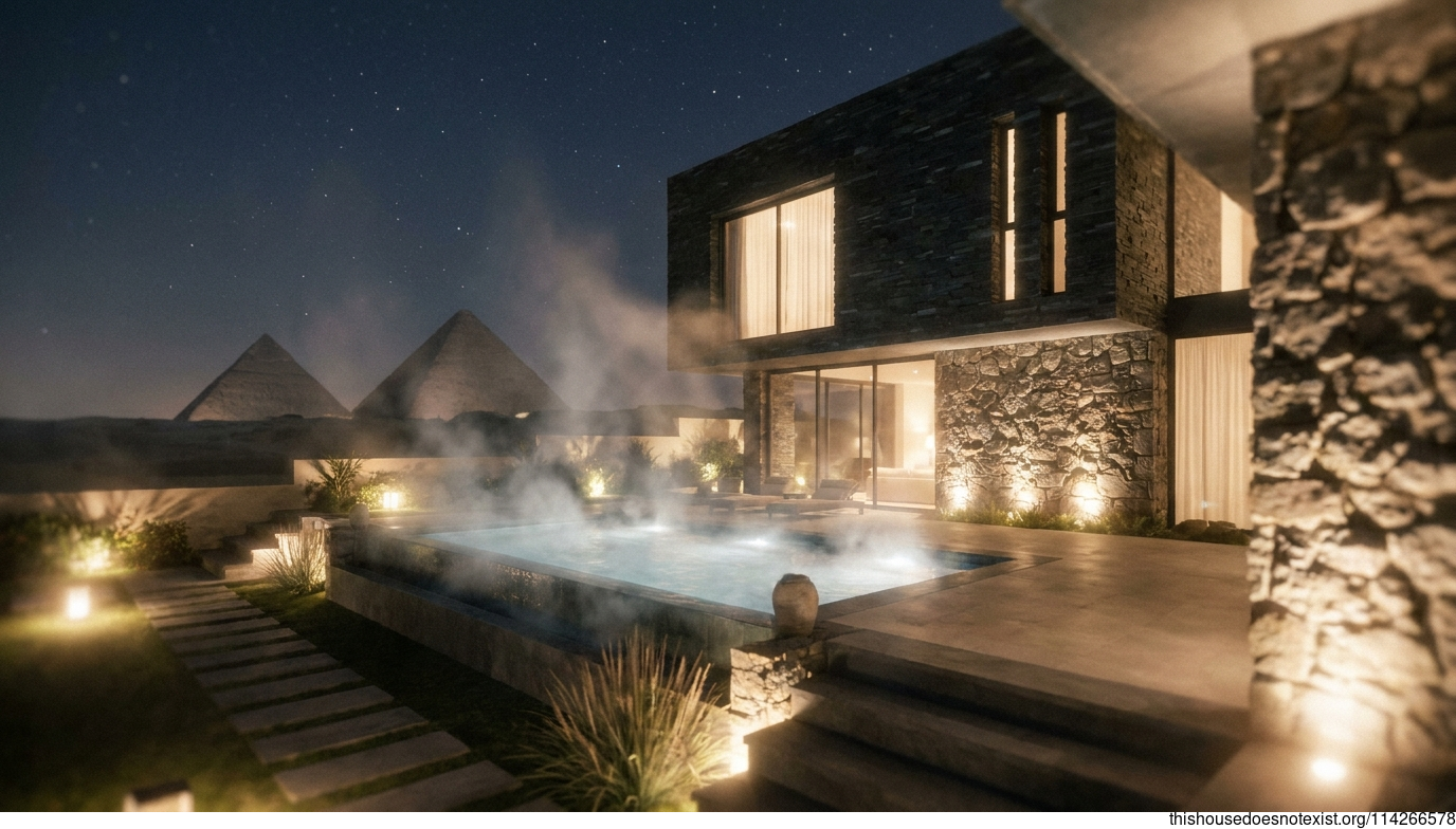 Modern Black Stone Villa at Giza