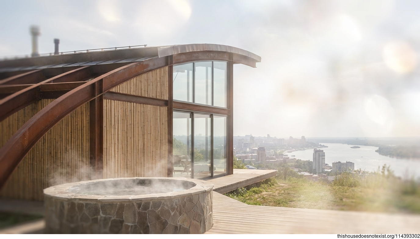 Curved Steel Bamboo Eco-House Exterior, Samara