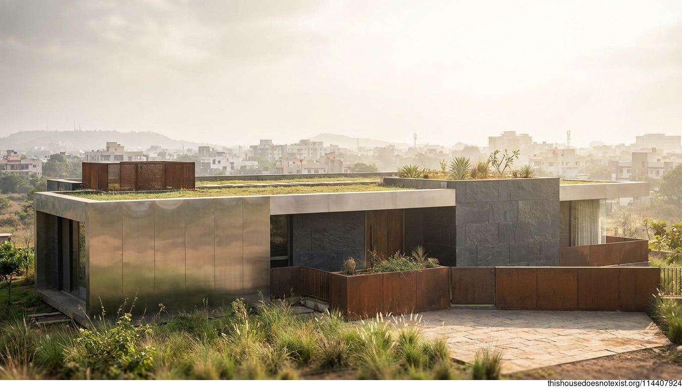 Modern Eco-Minimalist Corten Steel Retreat