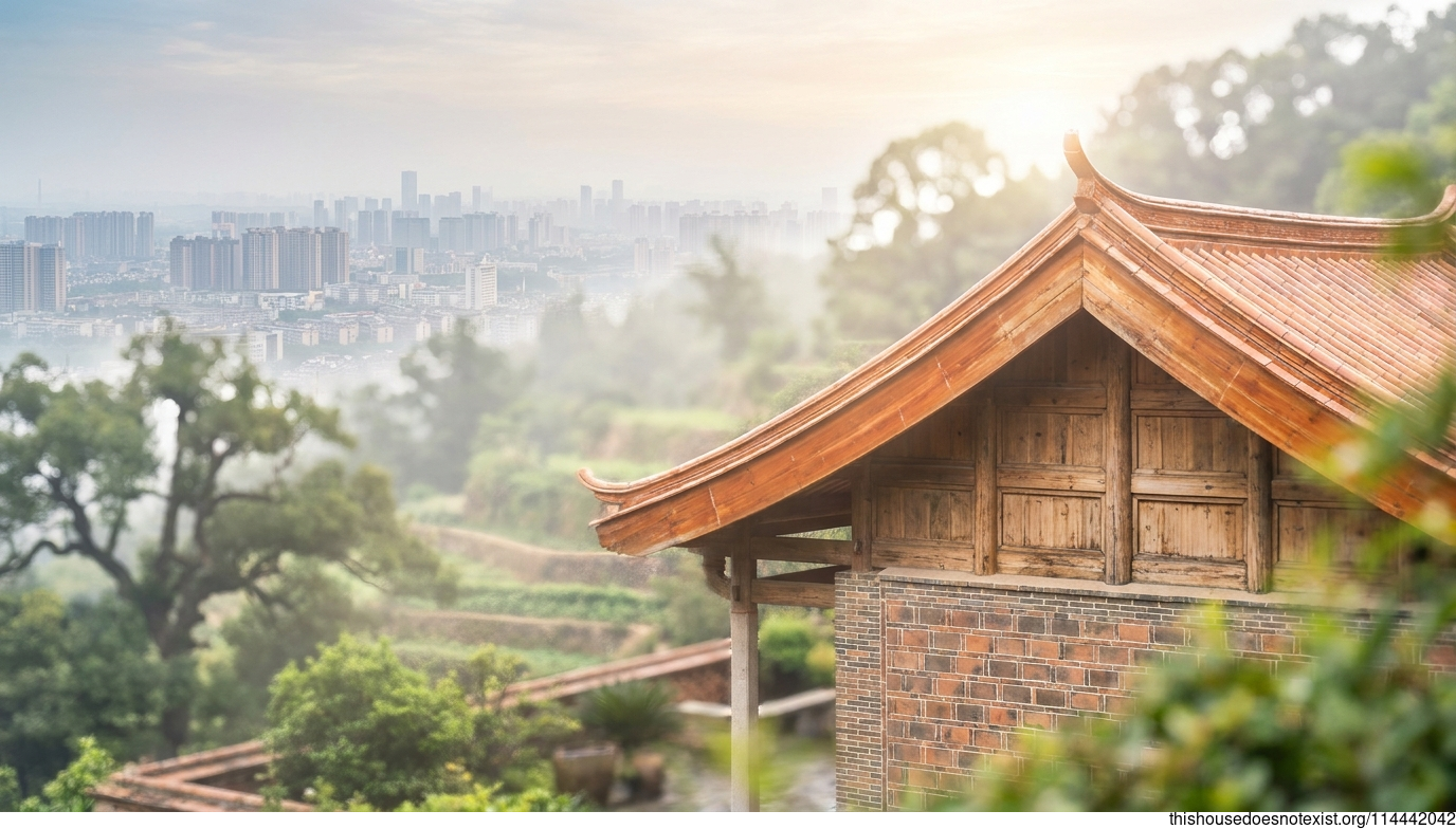 Huainan Polished Terracotta Wood Residence