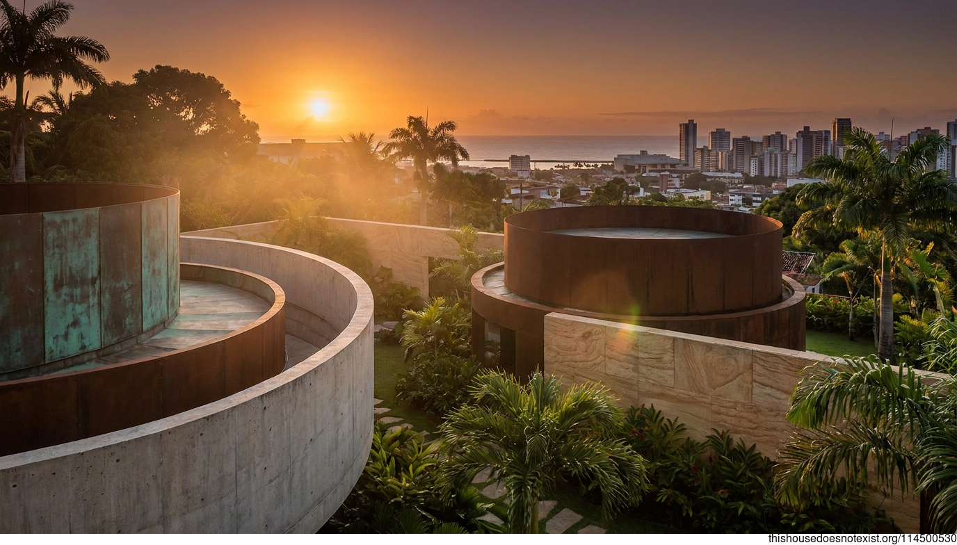 Brutalist Sunset Garden in Recife