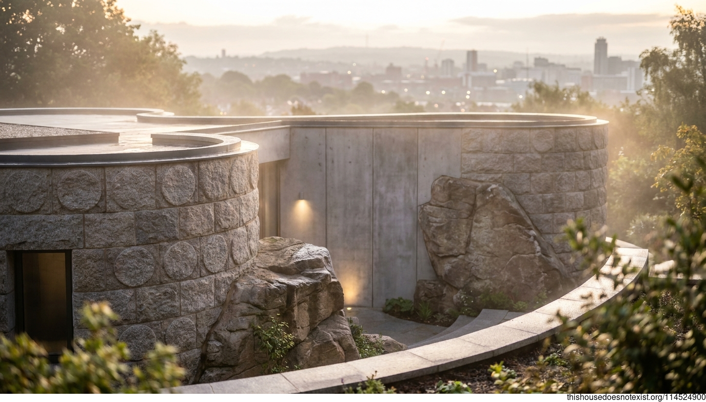 Circular Granite Modern House Birmingham