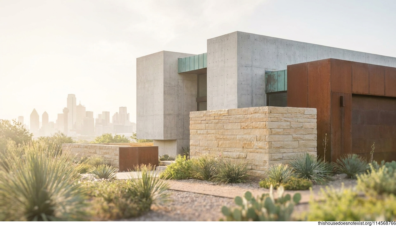 Modern Brutalist Concrete Home in Dallas