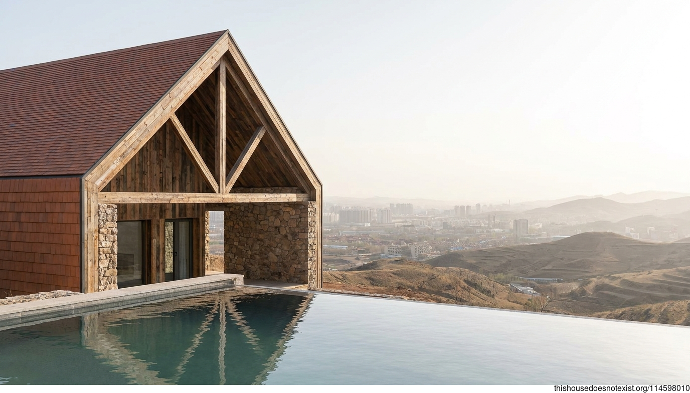 Modern Eco Minimalist Triangular Home in Chifeng