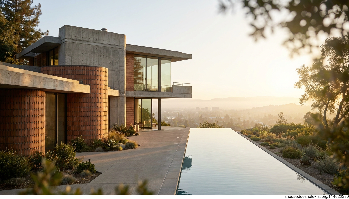 Brutalist Terracotta Sunrise in San Jose