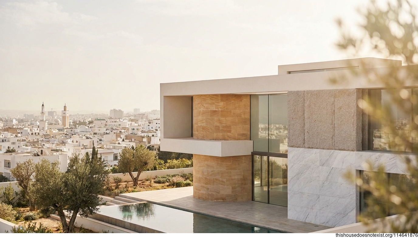 Minimalist Circular Marble Residence