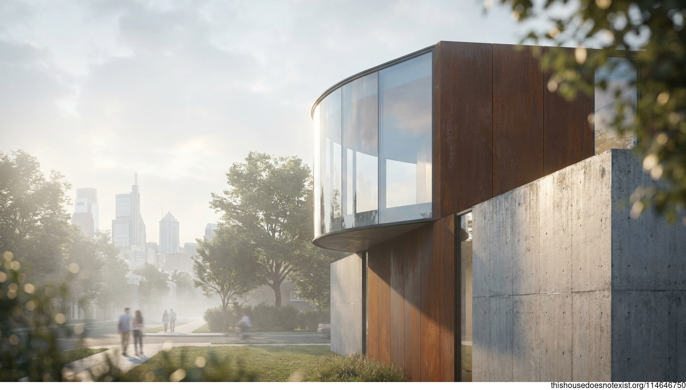 Curved Steel House, Philadelphia Midday