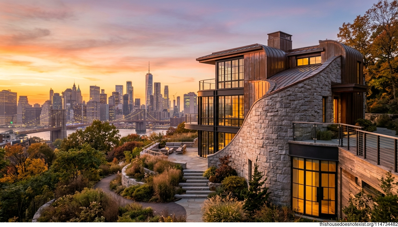 Curved Granite Modern New York Home