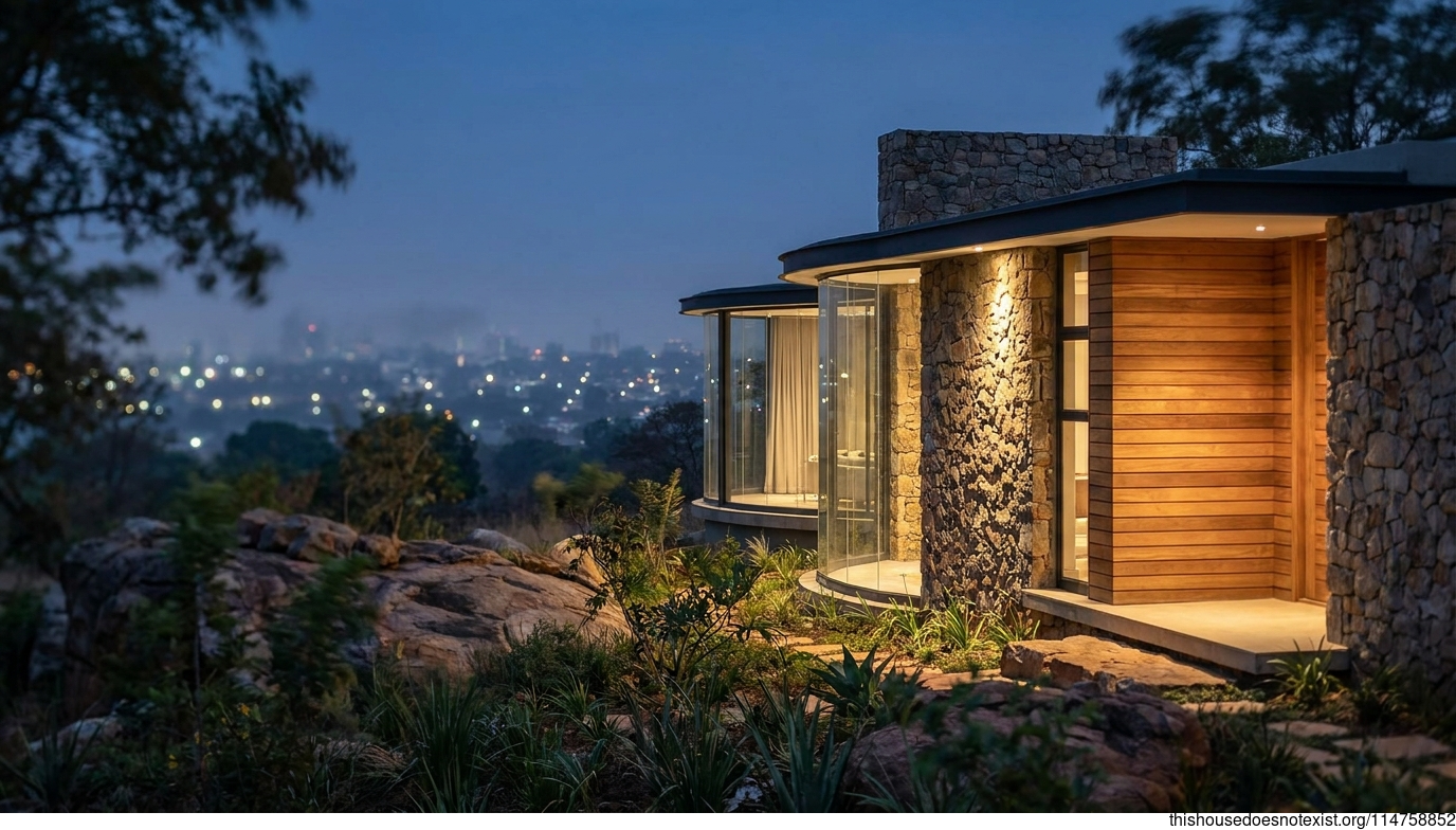 Circular Cedar Night House in Lusaka