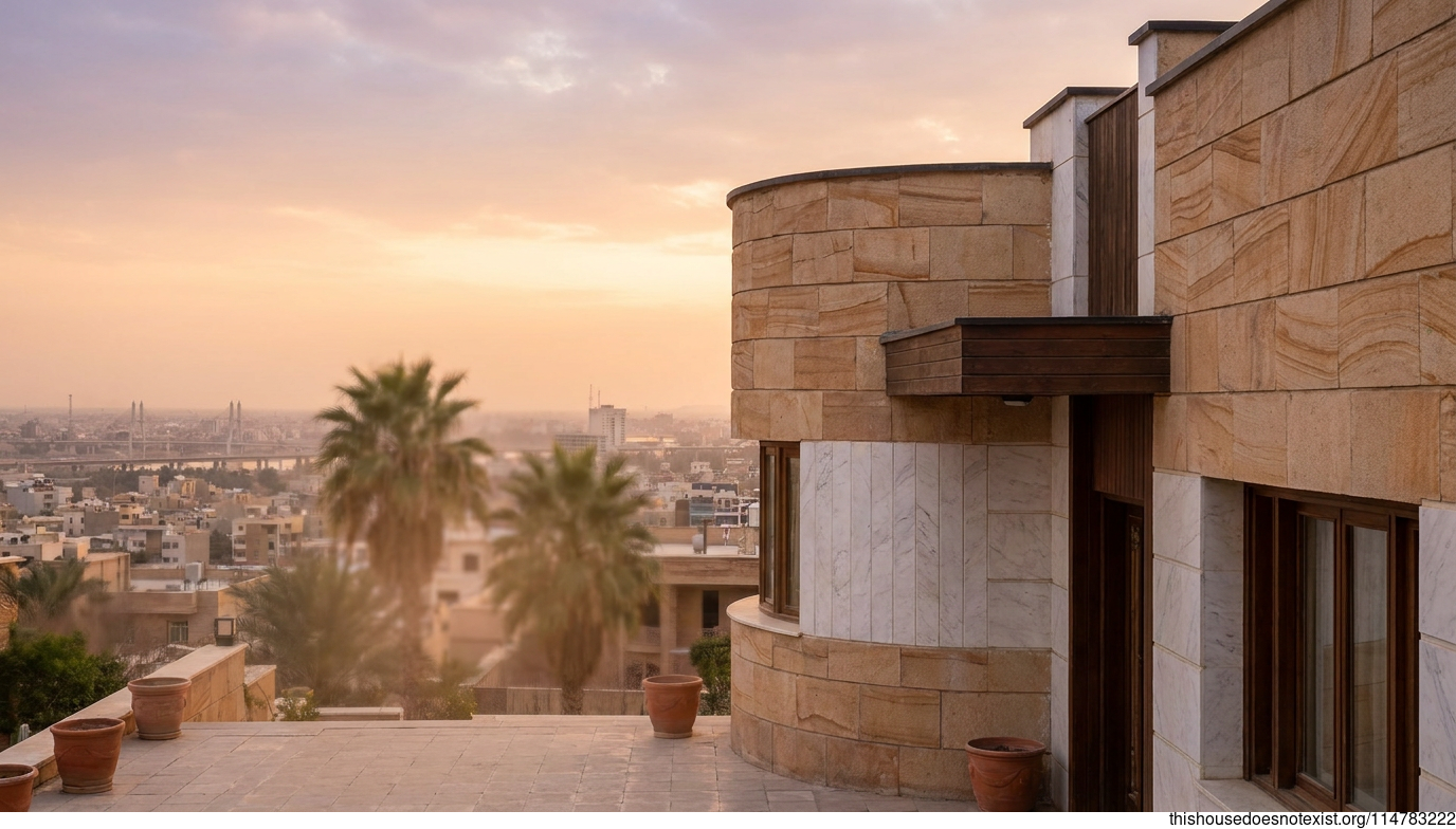 Circular Sandstone Sunset House