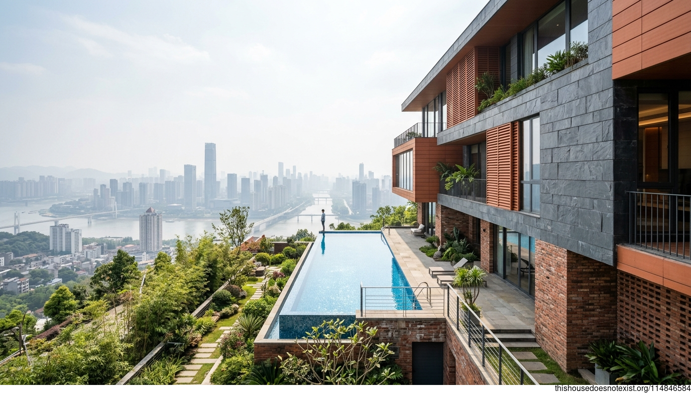Modern Rectangular Slate Home in Changsha