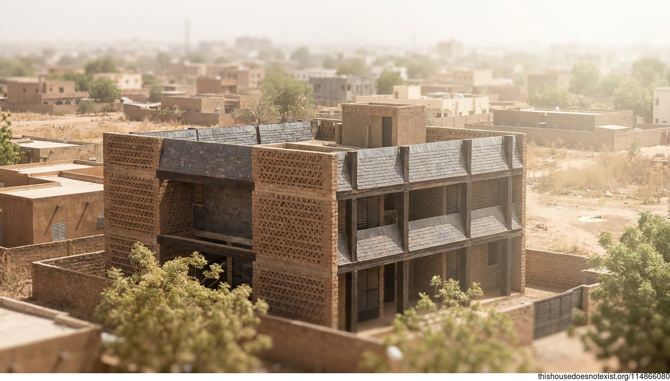 Ouagadougou Brutalist Maximalist Brick House