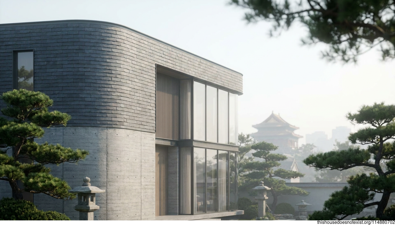 Modern Japanese-Inspired Beijing Home Exterior