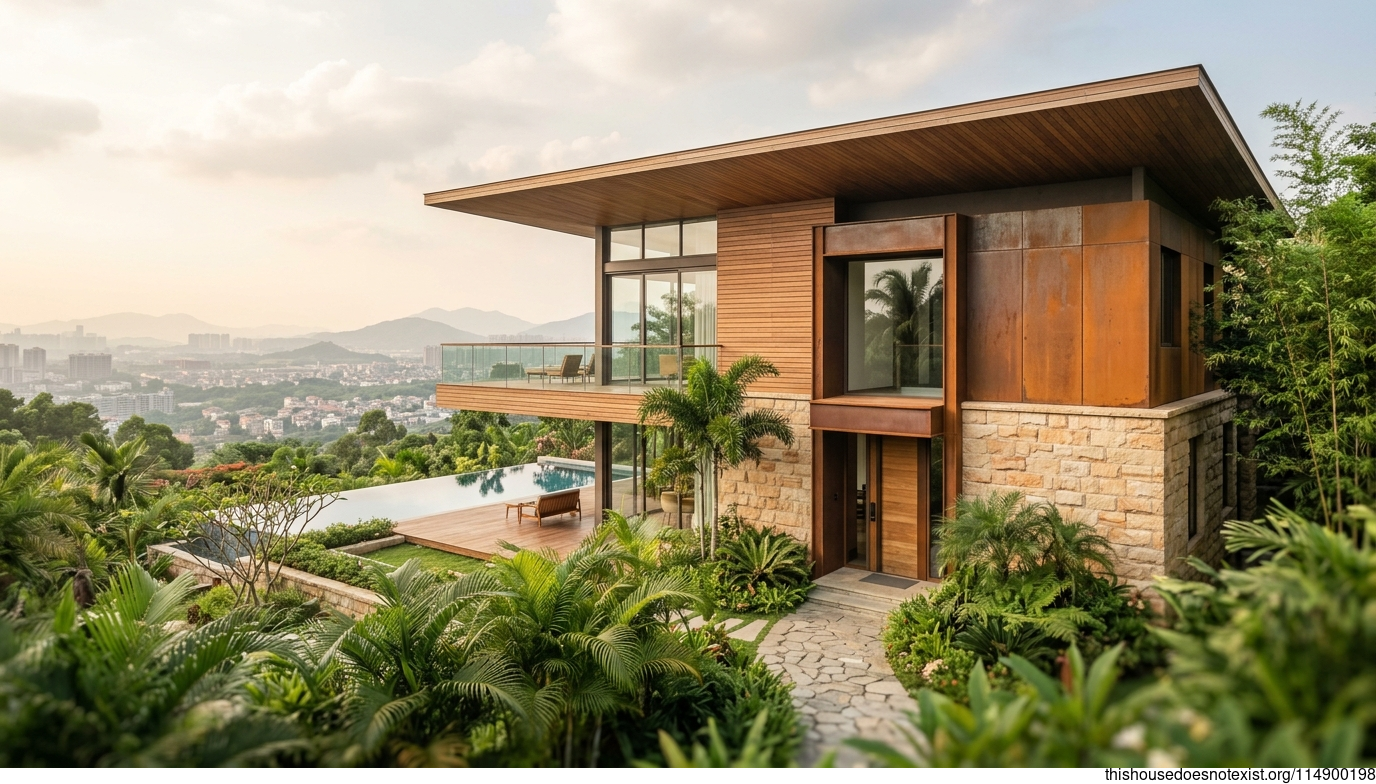 Modern Tropical Sandstone Residence