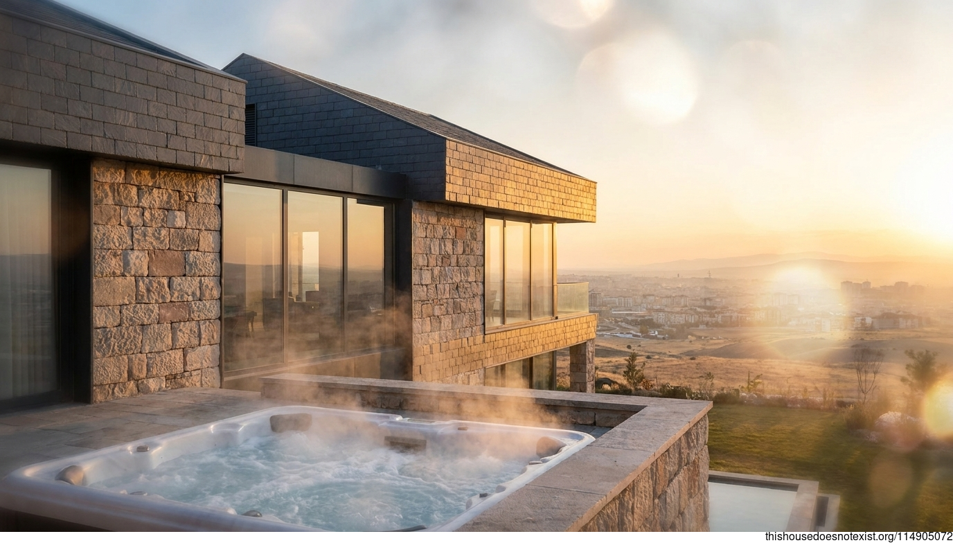 Modern Mediterranean Home in Konya at Sunset
