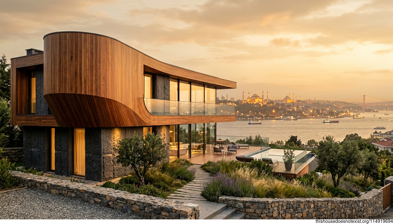 Modern Minimalist Cedar Home at Sunset