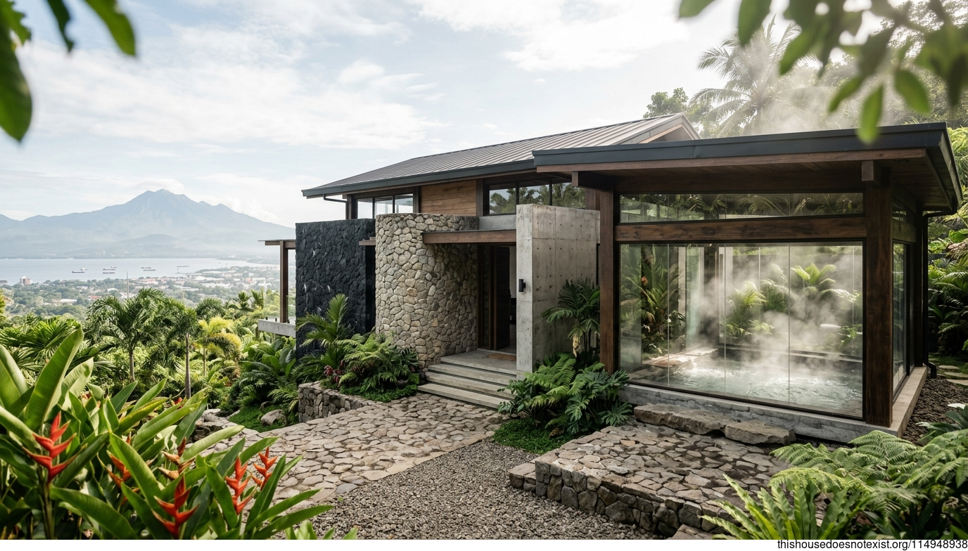 Curved Stone Villa Davao Hot Spring
