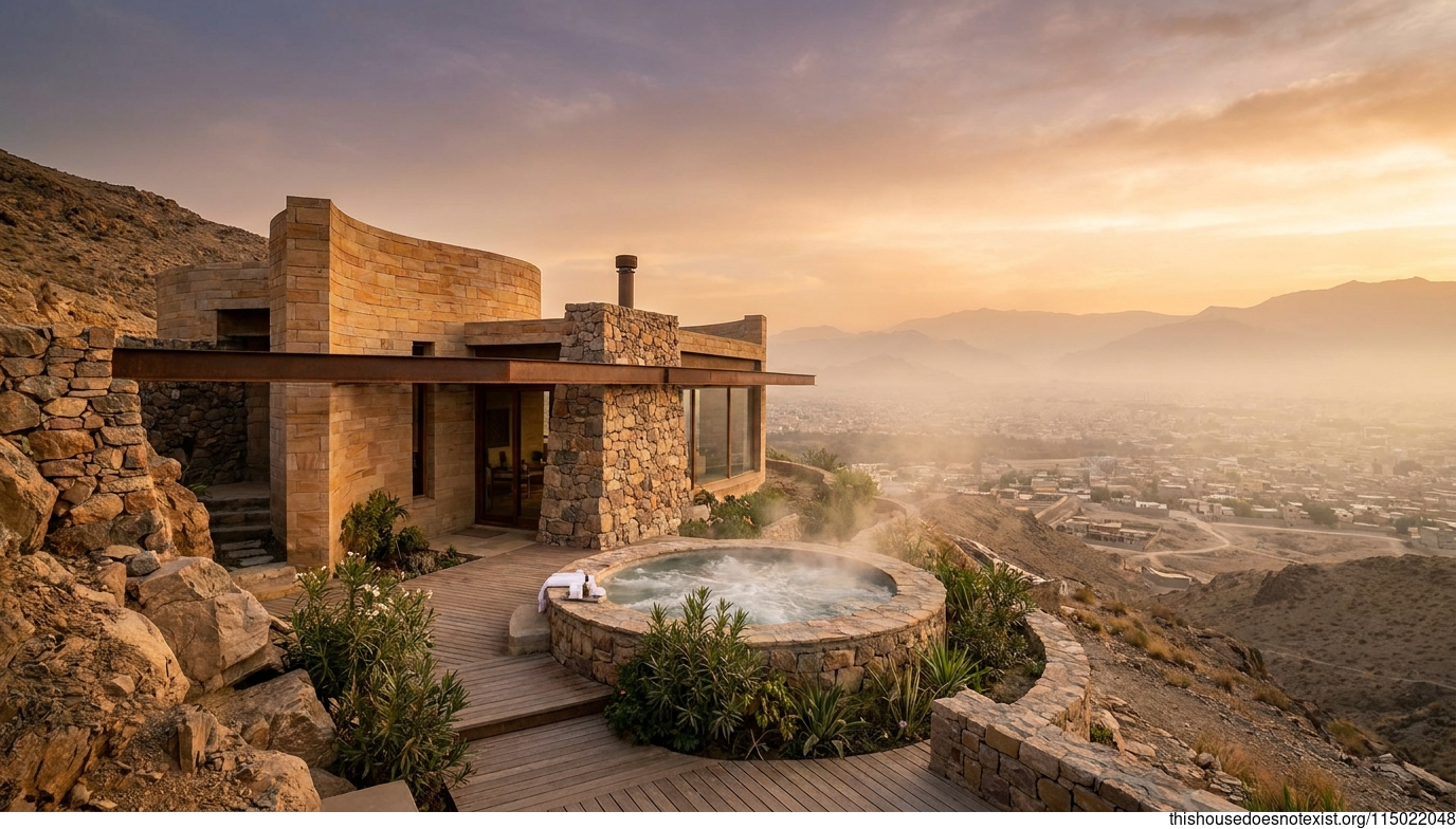 Curved Sandstone Sunset Retreat