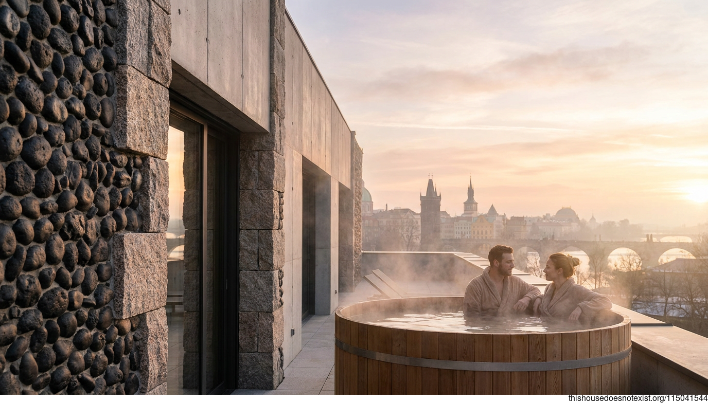 Black Granite Sunset Jacuzzi House