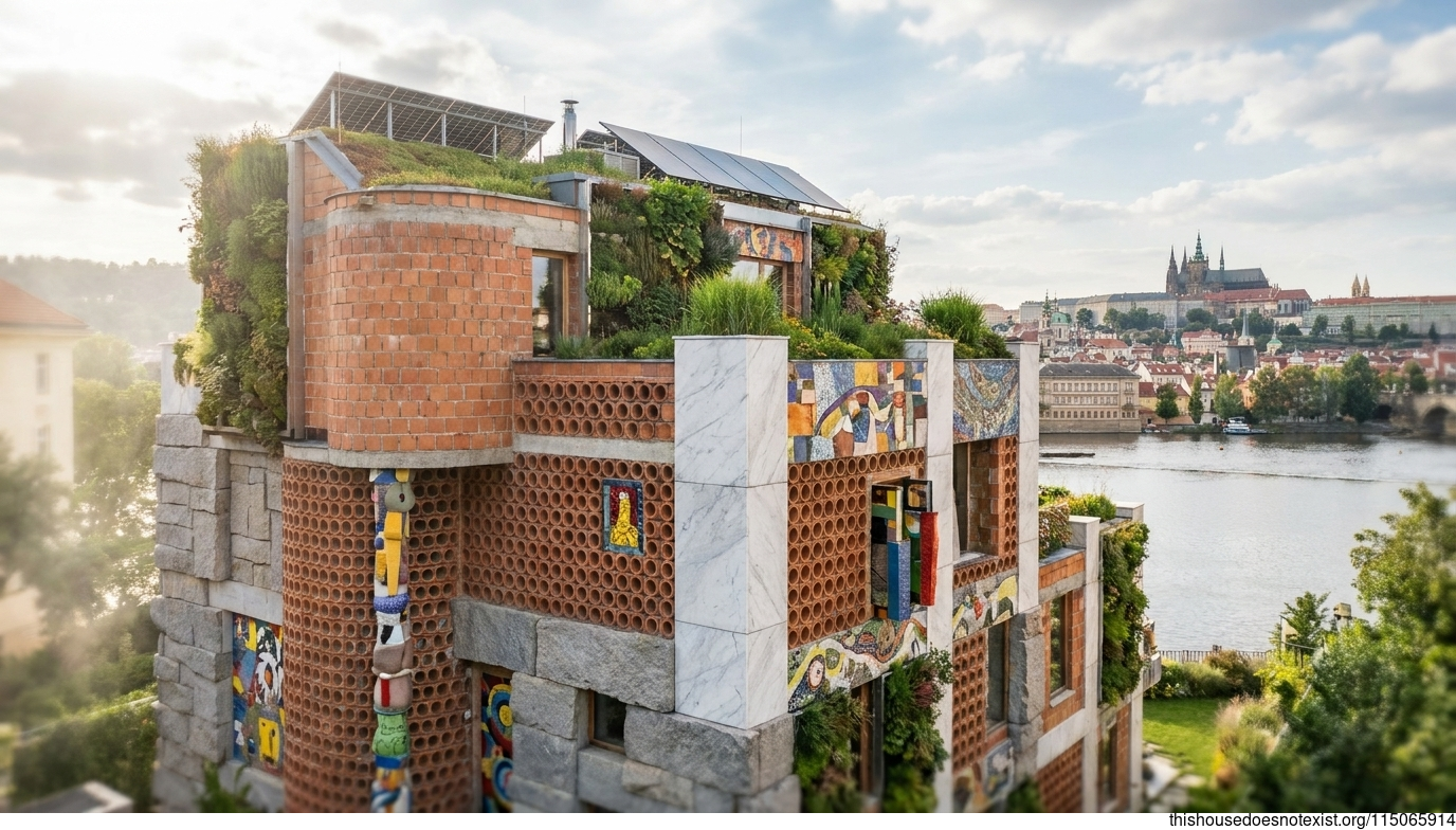 Eco-Maximalist Terracotta House in Prague