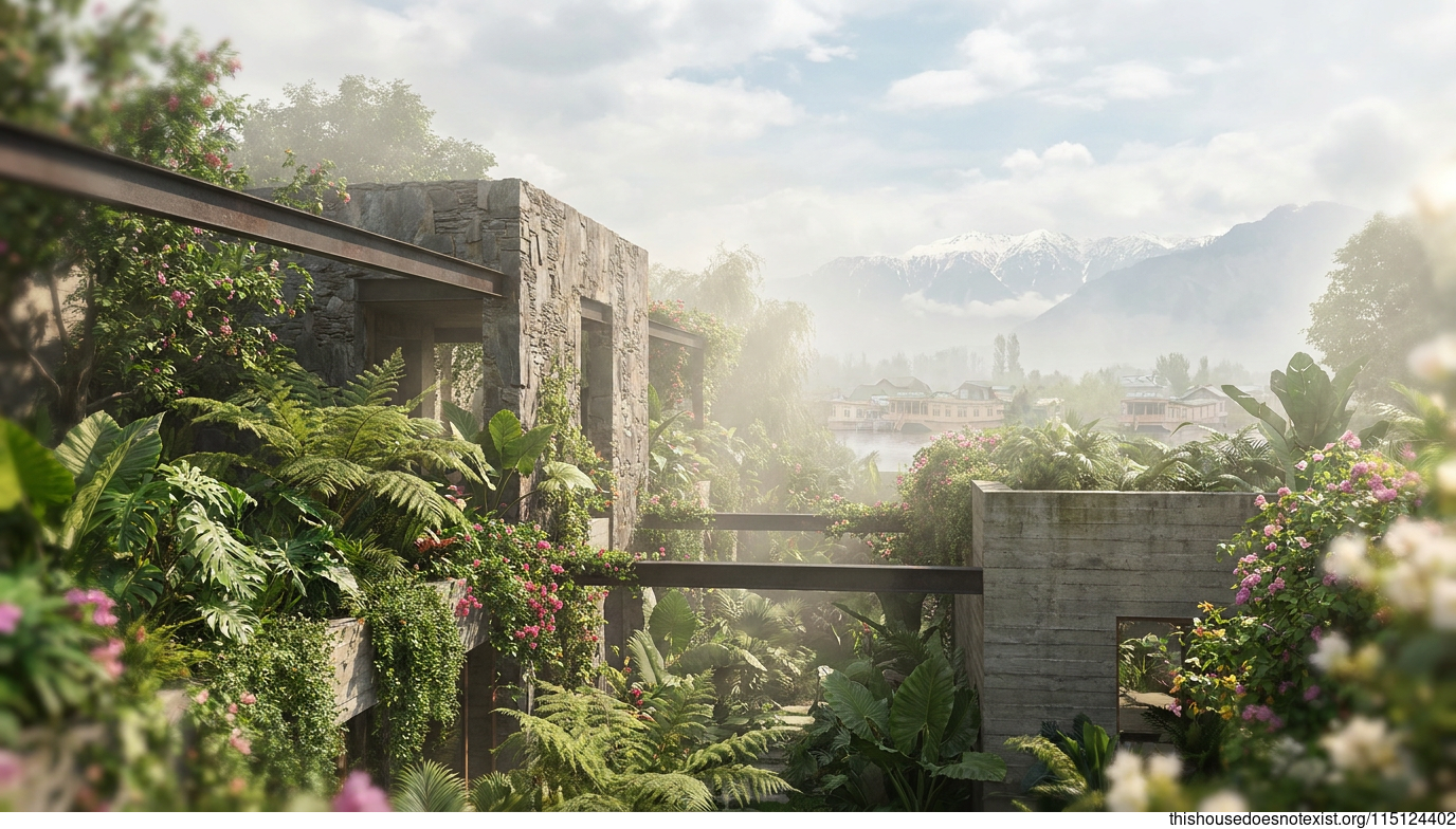 Modern Tropical Maximalist Garden, Srinagar