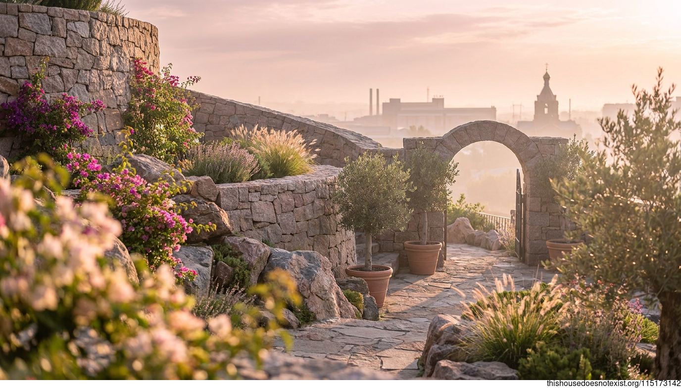 Mediterranean Maximalist Garden Sunrise, Chelyabinsk