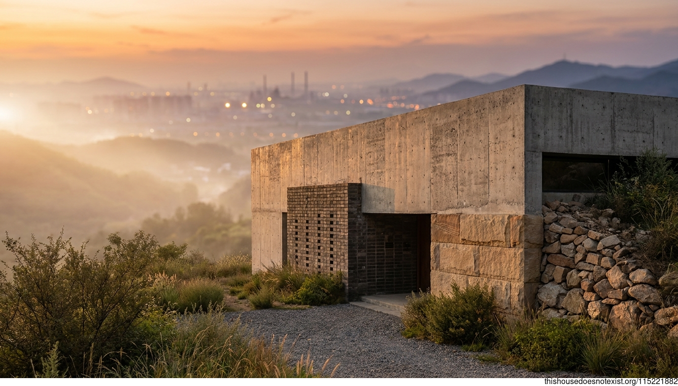 Brutalist Concrete Sunset House