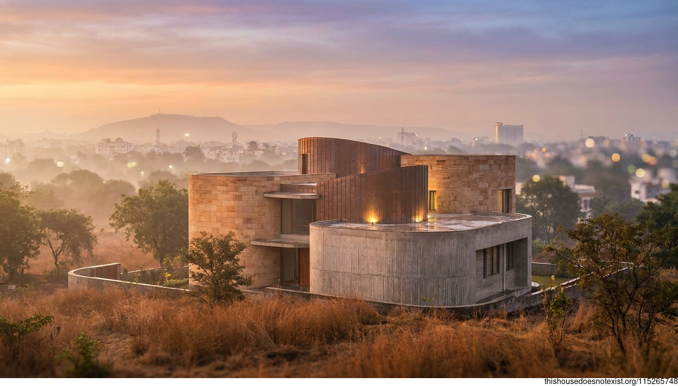 Modern Sandstone Curve in Nagpur Sunrise