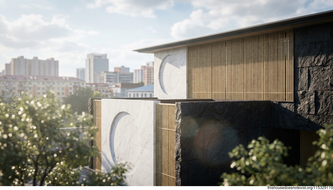 Changchun Minimalist Marble House Exterior