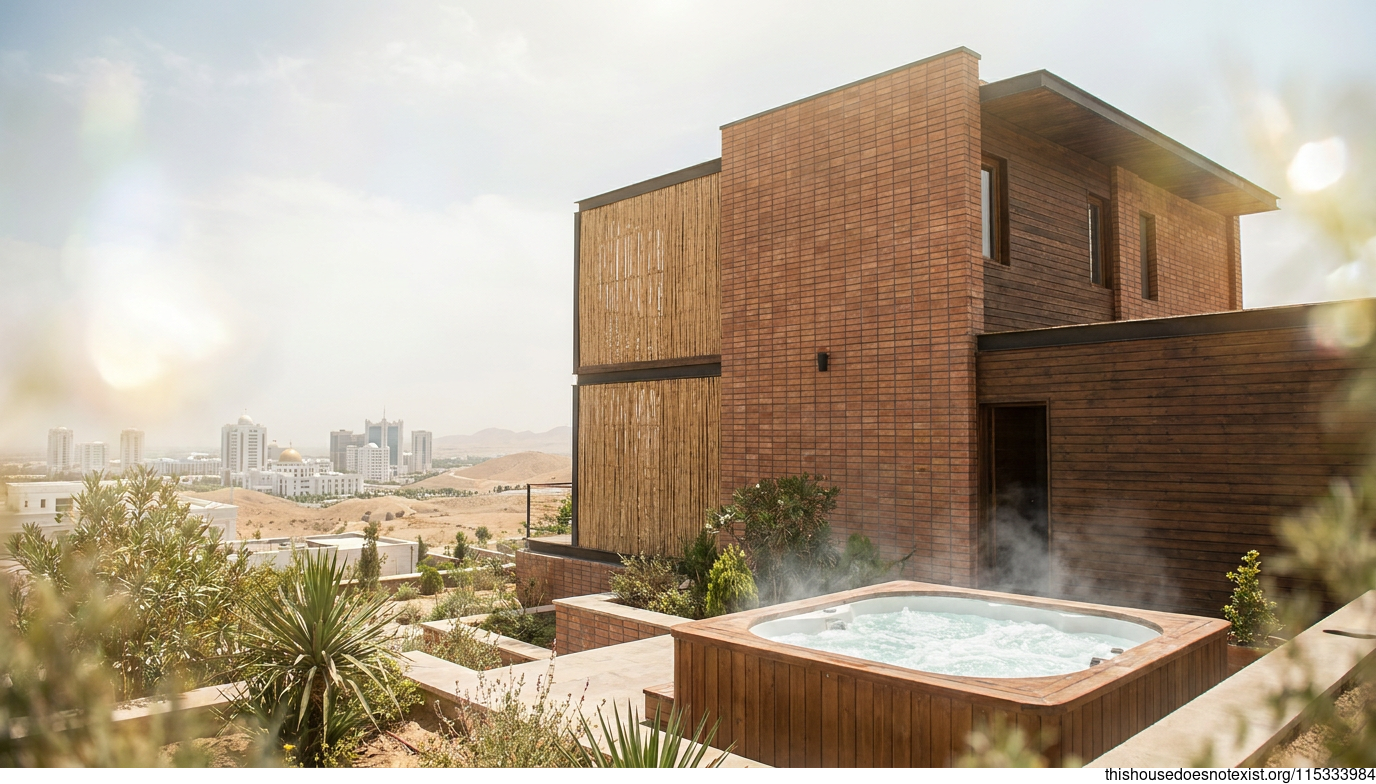 Modern Eco Brick House with Hot Tub