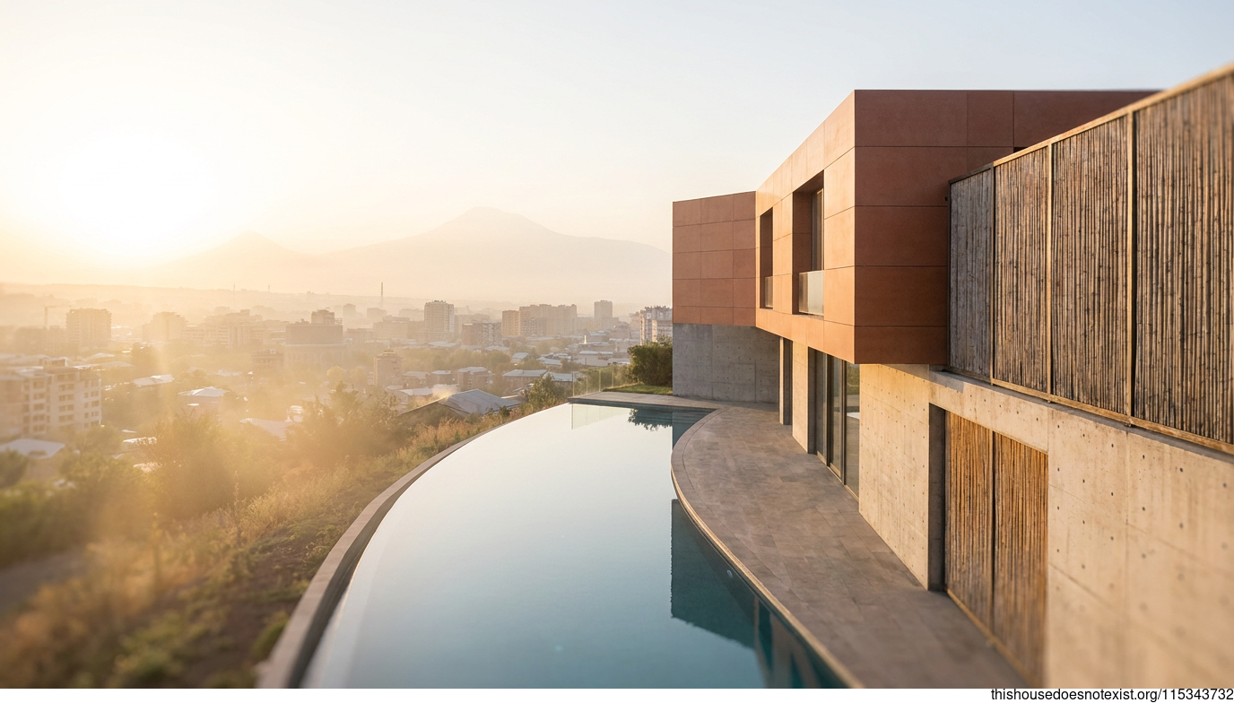 Futuristic Minimalist Terrace Sunrise