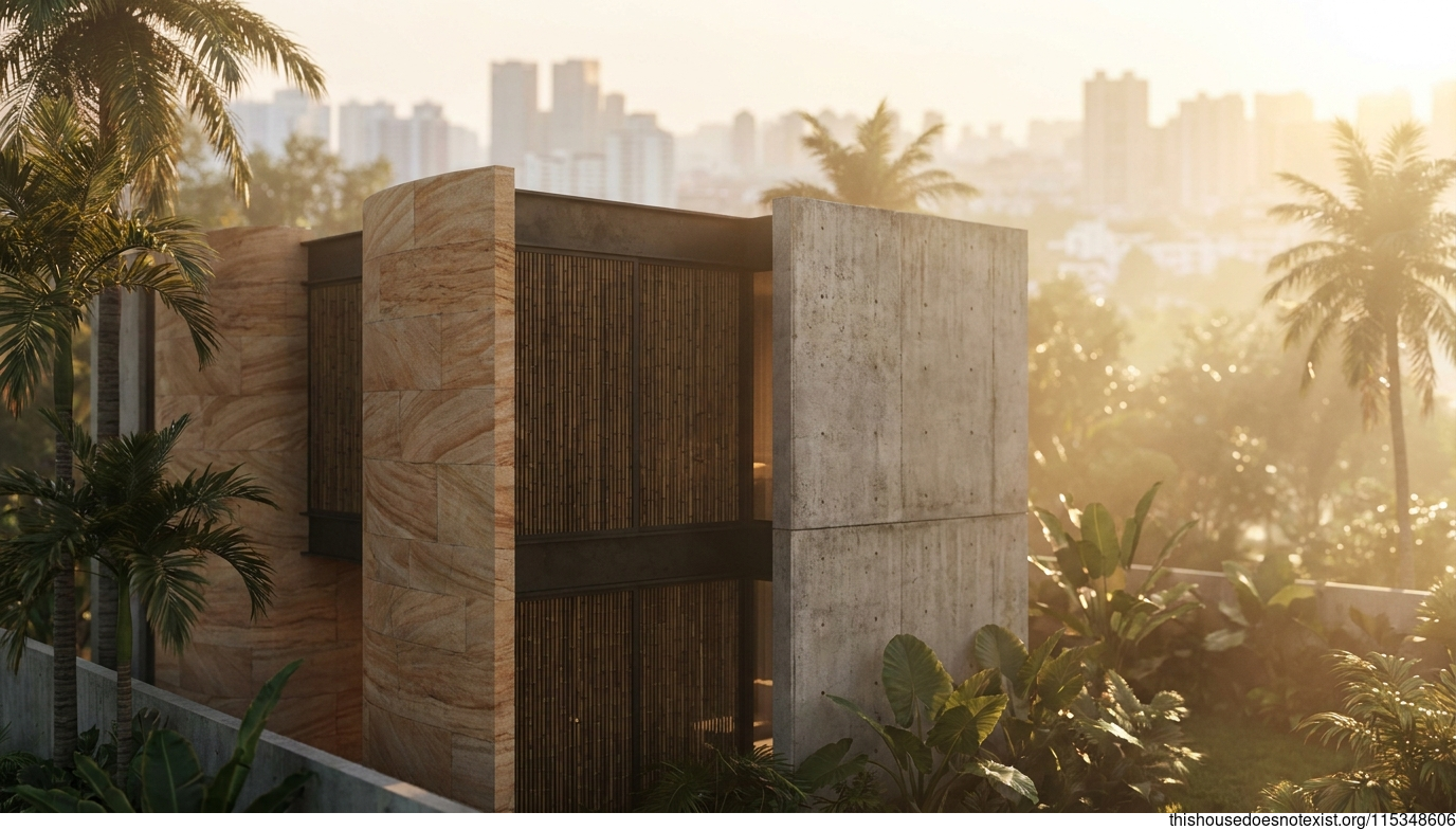 Curved Tropical Modern House