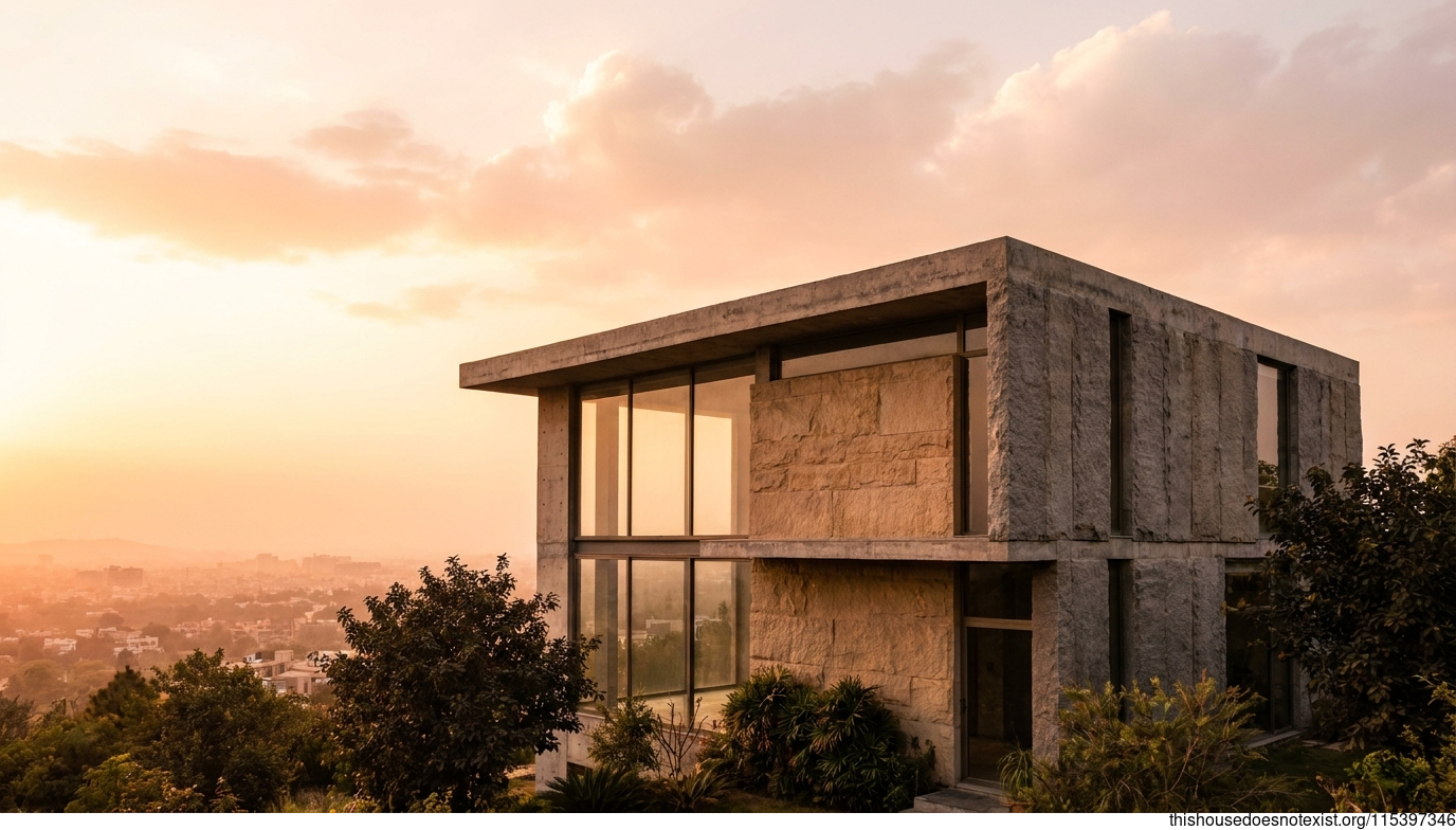 Brutalist Concrete Minimalist Islamabad Home