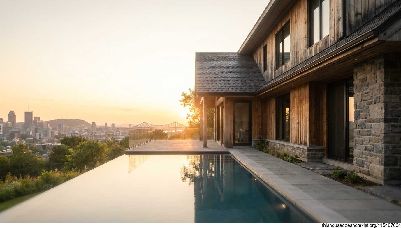 Modern Eco Minimalist Montreal Sunset Pool
