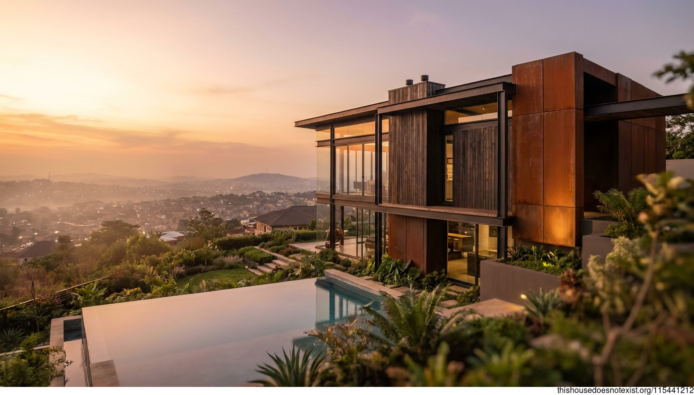 Sustainable Corten Villa, Ibadan Sunset